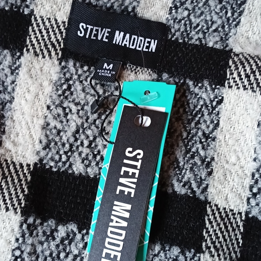 Steve Madden Eldridge shirt jacket shacket snaps pockets houndstooth… - Picture 9 of 11